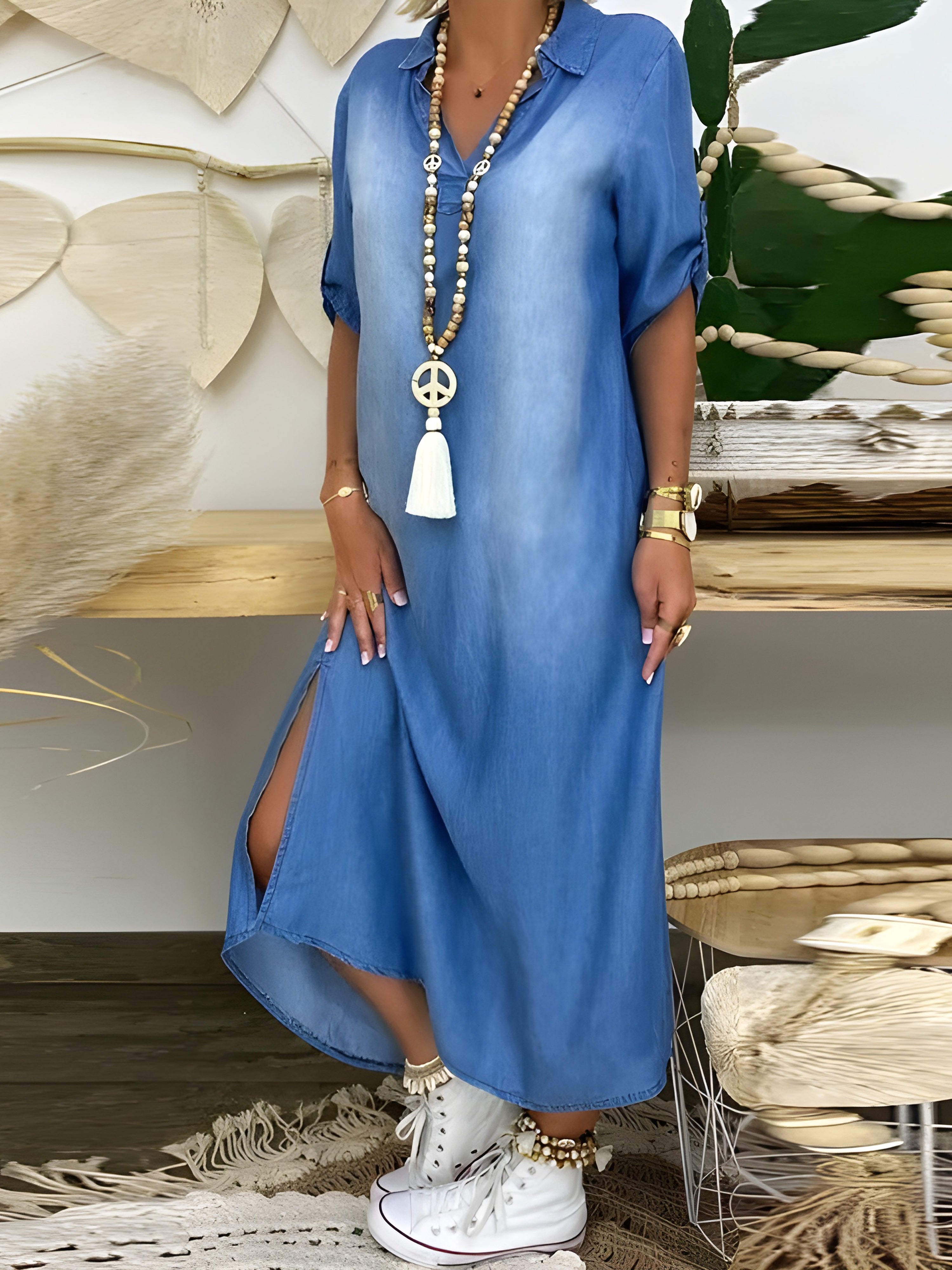 Chic Denim Maxi Dress