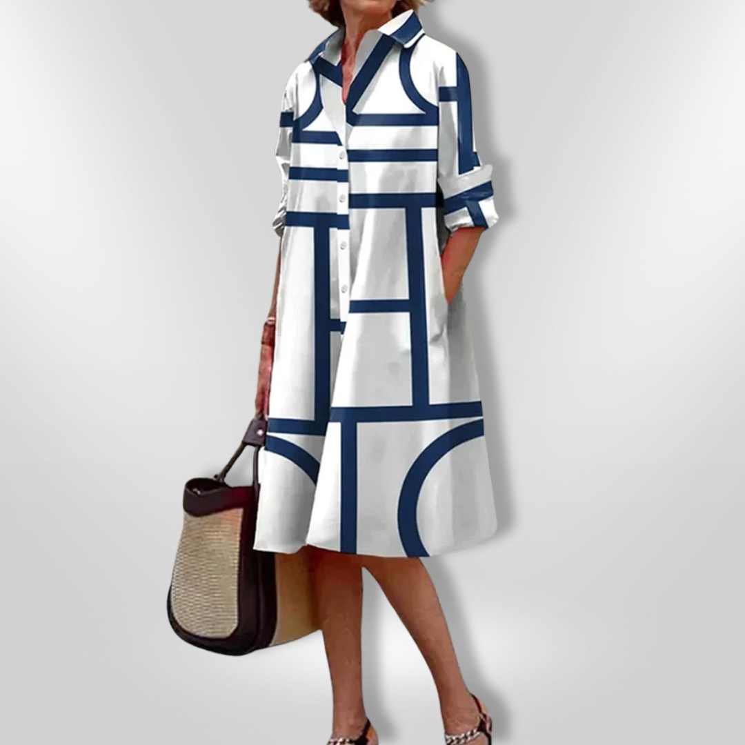 Bold Geometric Midi Dress