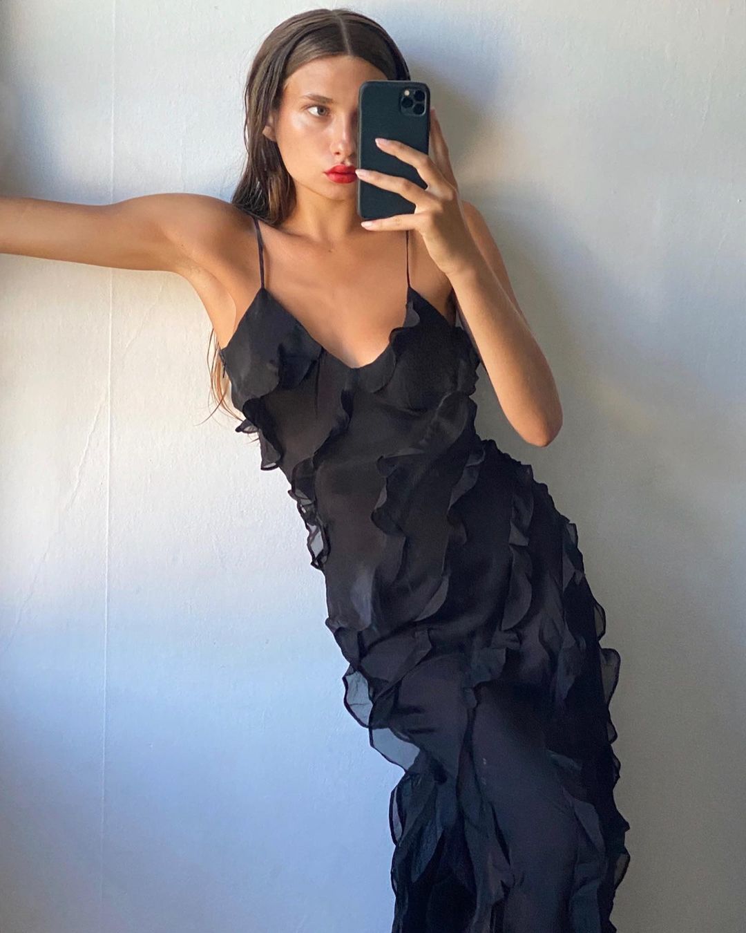 Ruffled Hem Maxi Dress