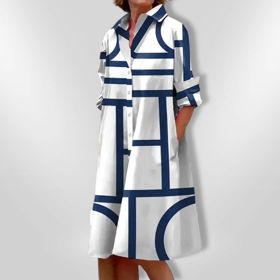 Bold Geometric Midi Dress