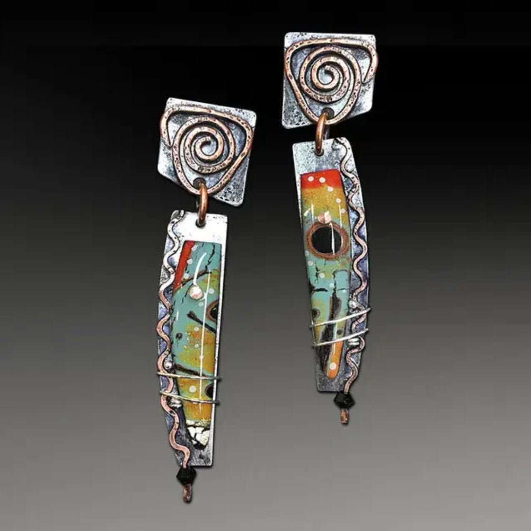Vintage Spiral Colorful Drop Dangle Earrings