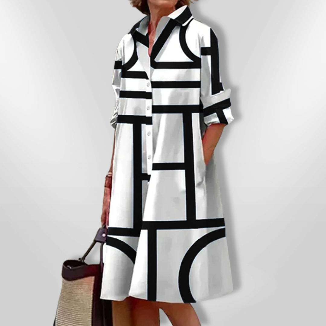 Bold Geometric Midi Dress