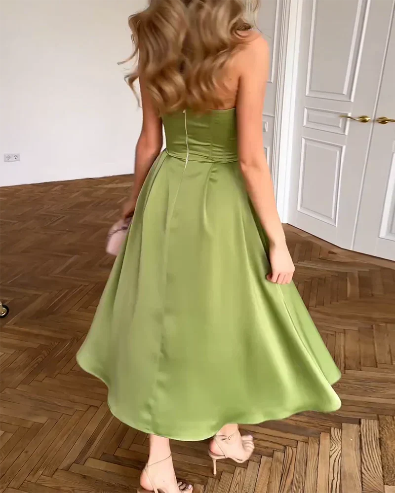 Strapless Elegant Midi Dress