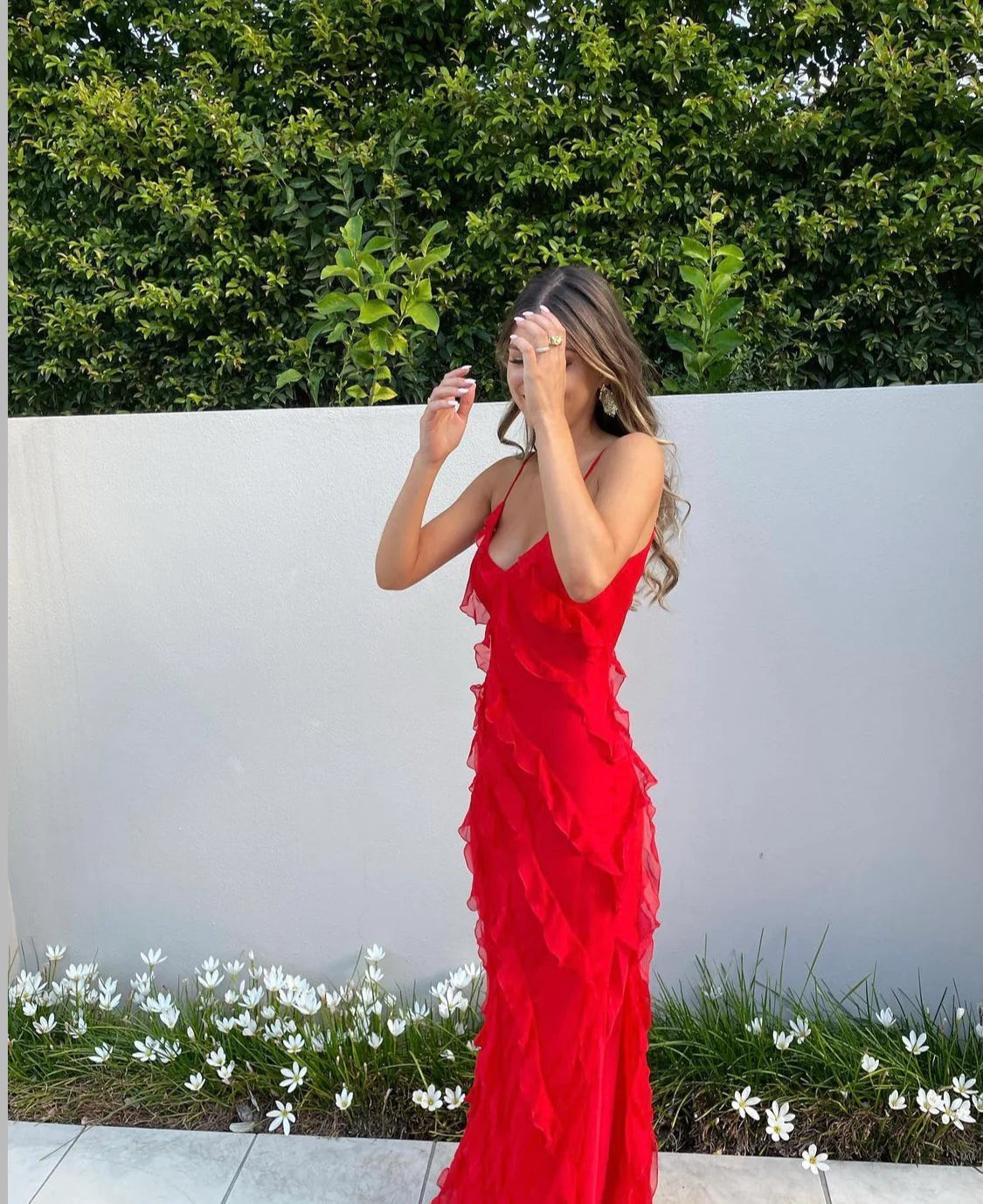 Ruffled Hem Maxi Dress