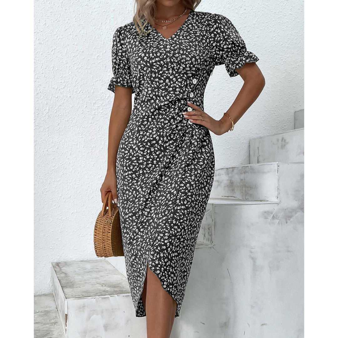 Elegant Wrap Midi Dress