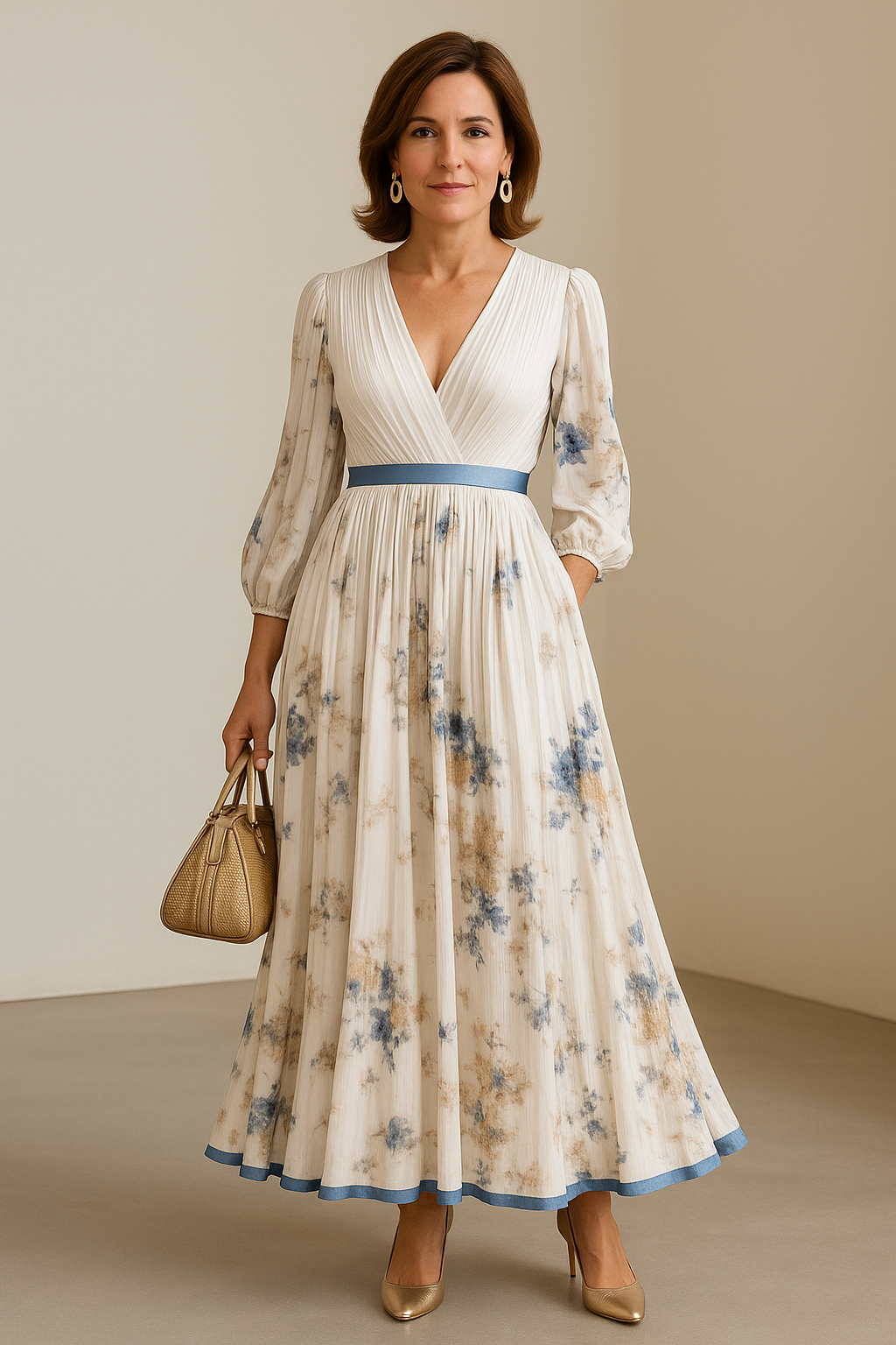 Timeless Pleated Floral Maxi Dress