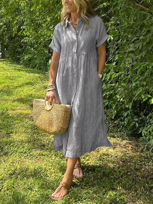 Classic Striped Shirt Dress