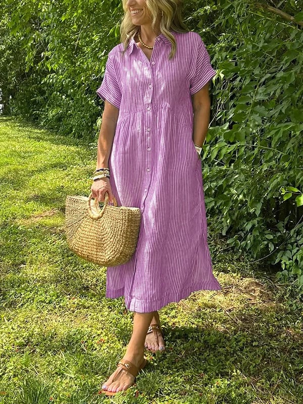 Classic Striped Shirt Dress