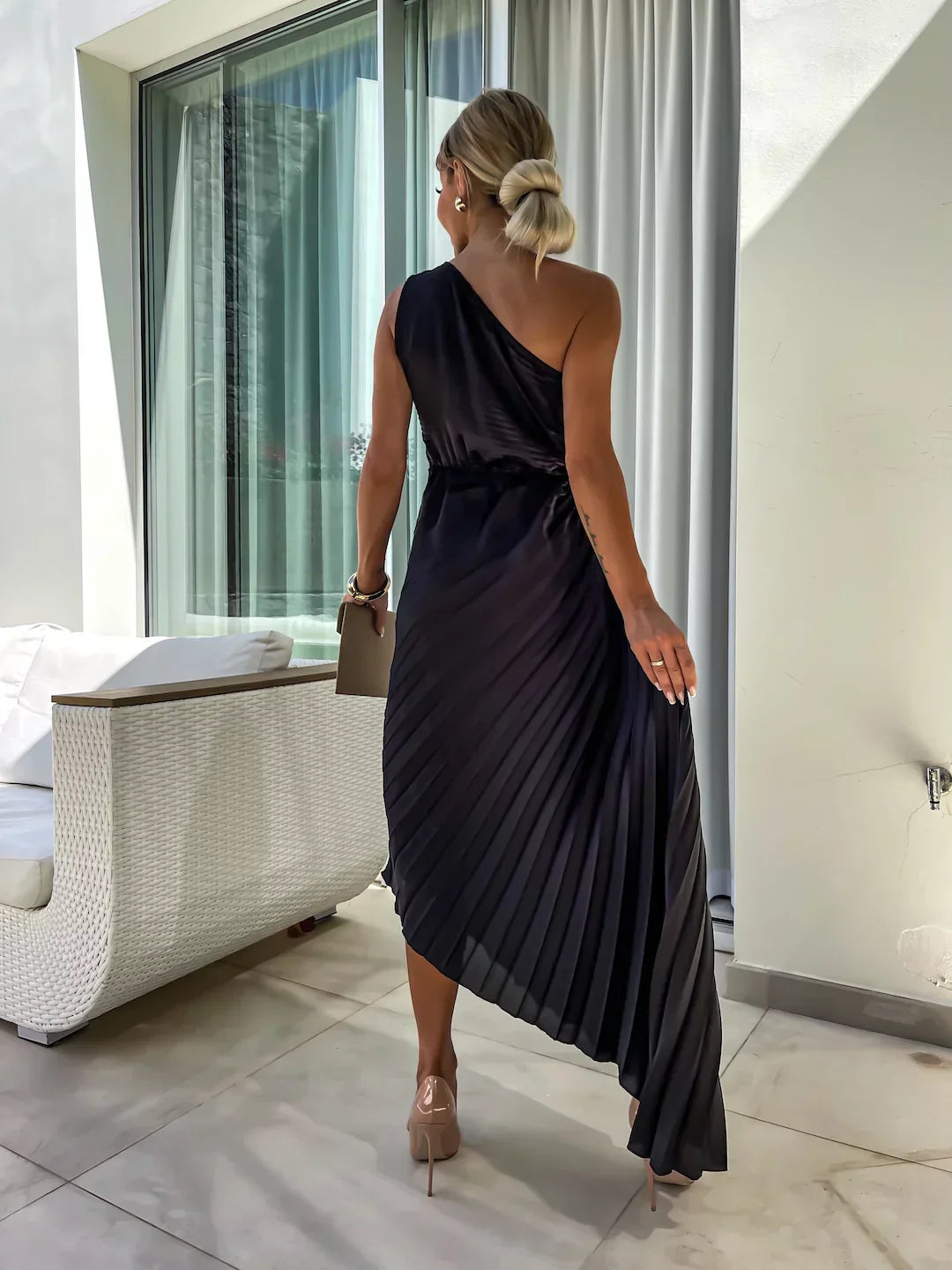Floral One-Shoulder Maxi Dress