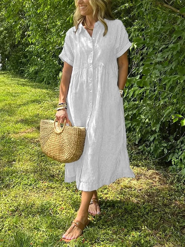 Classic Striped Shirt Dress
