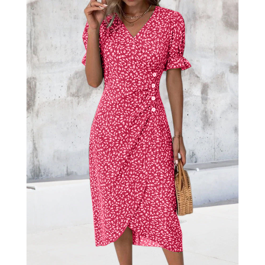 Elegant Wrap Midi Dress