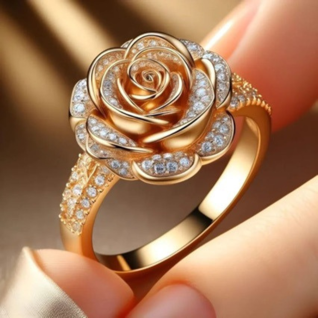 Exotic Gold-Plated Flower Ring