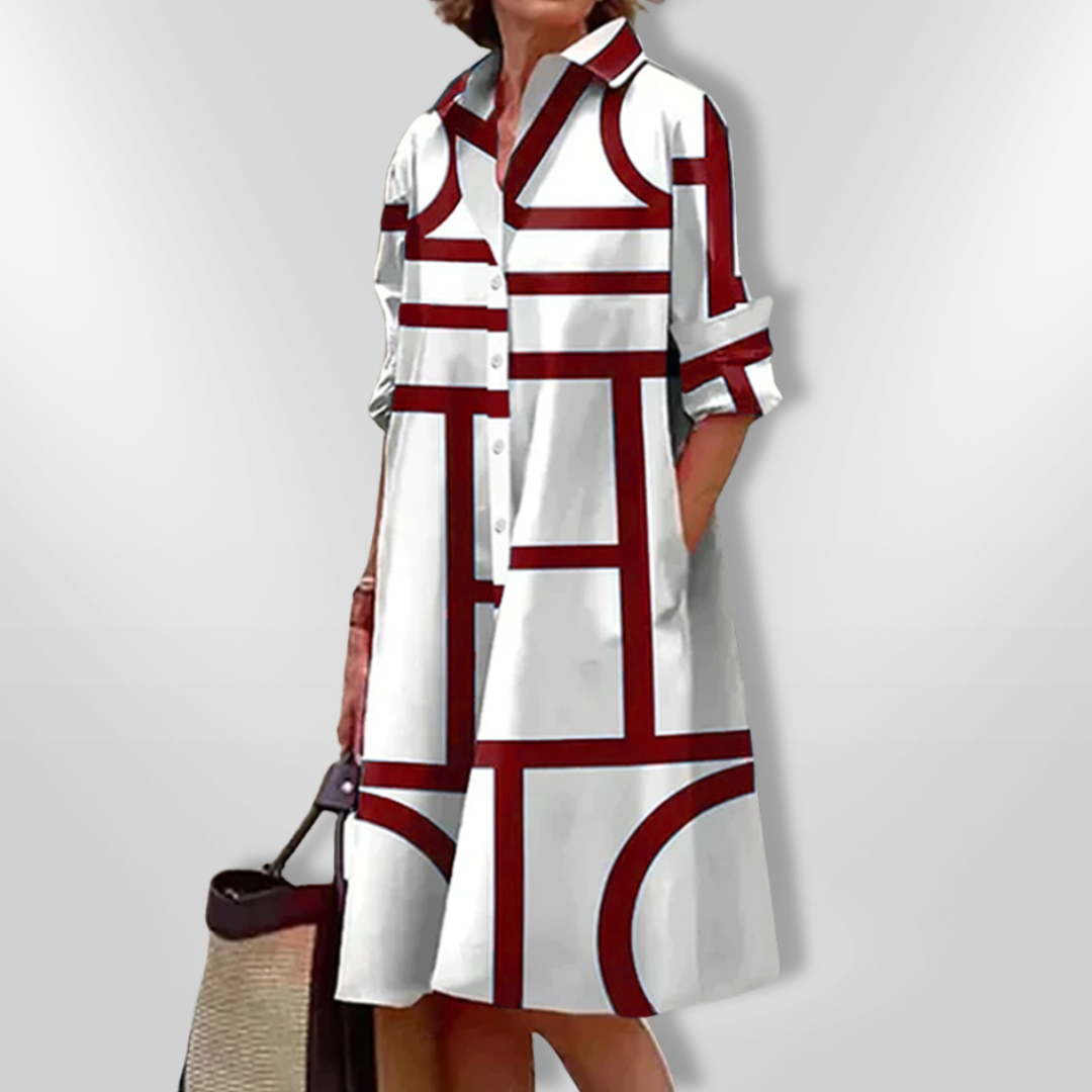 Bold Geometric Midi Dress