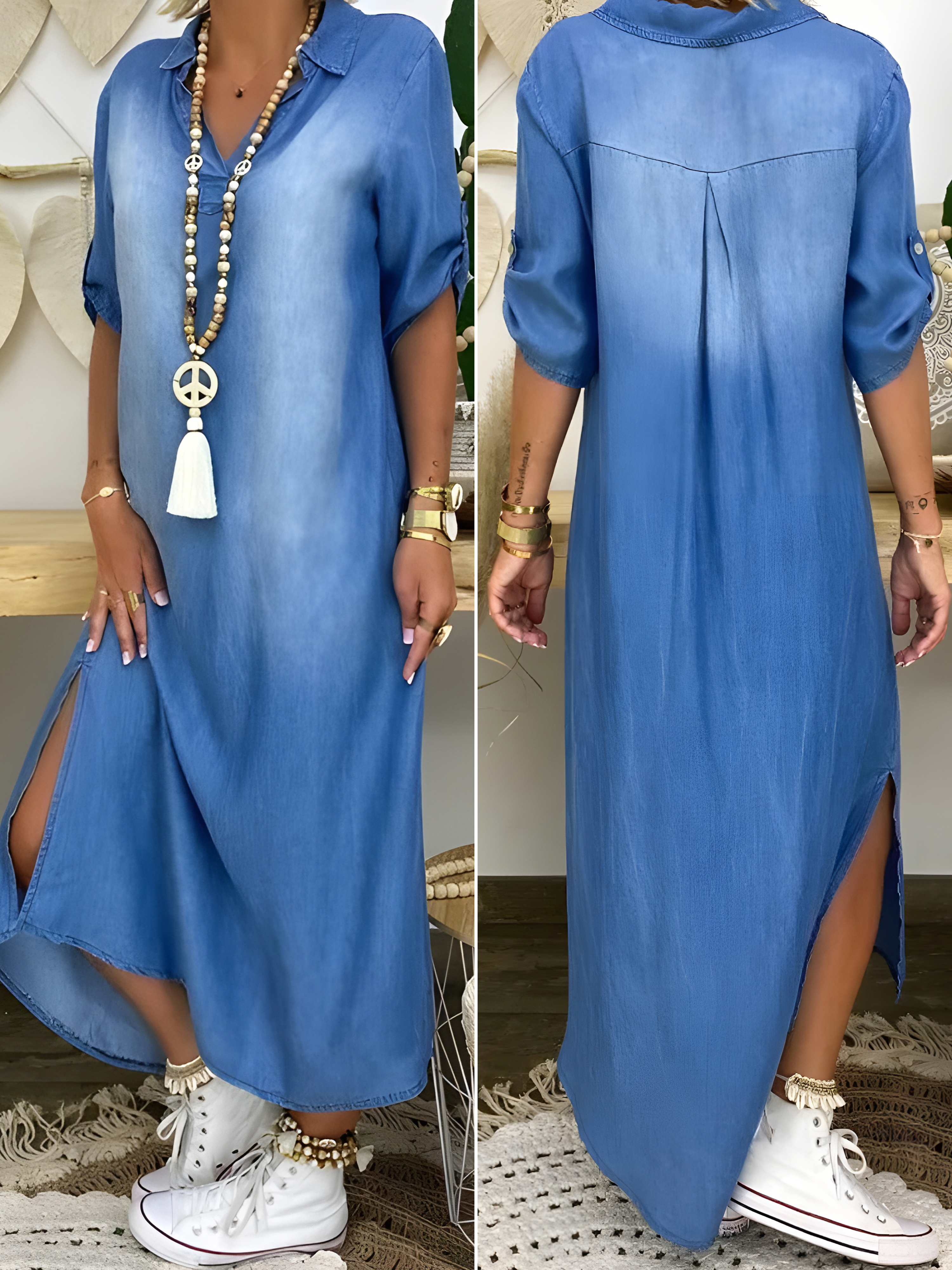 Chic Denim Maxi Dress