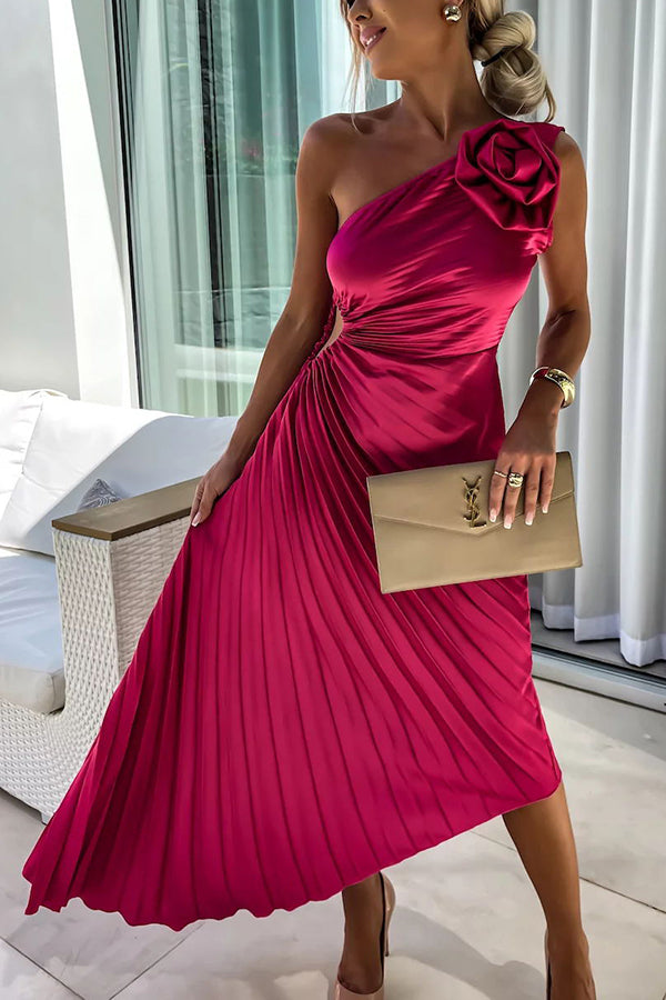 Floral One-Shoulder Maxi Dress