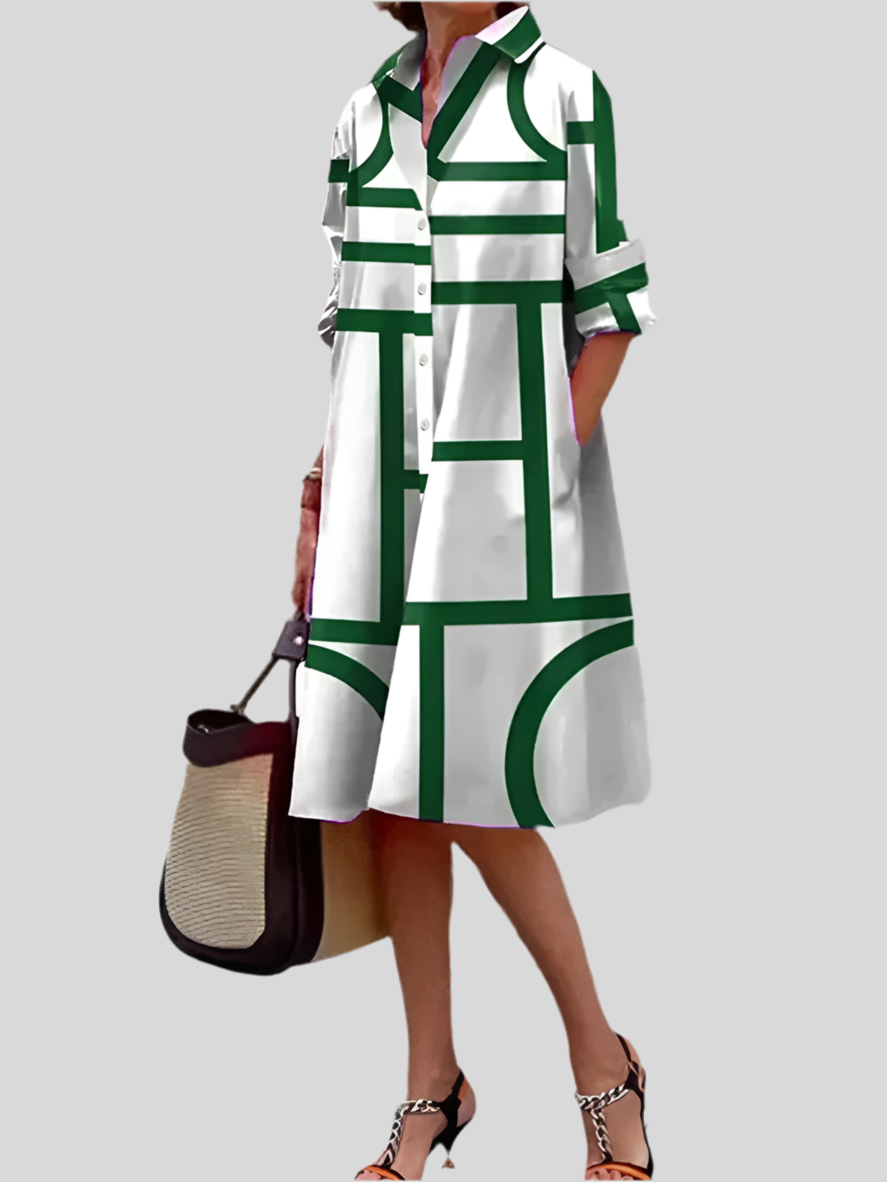 Bold Geometric Midi Dress