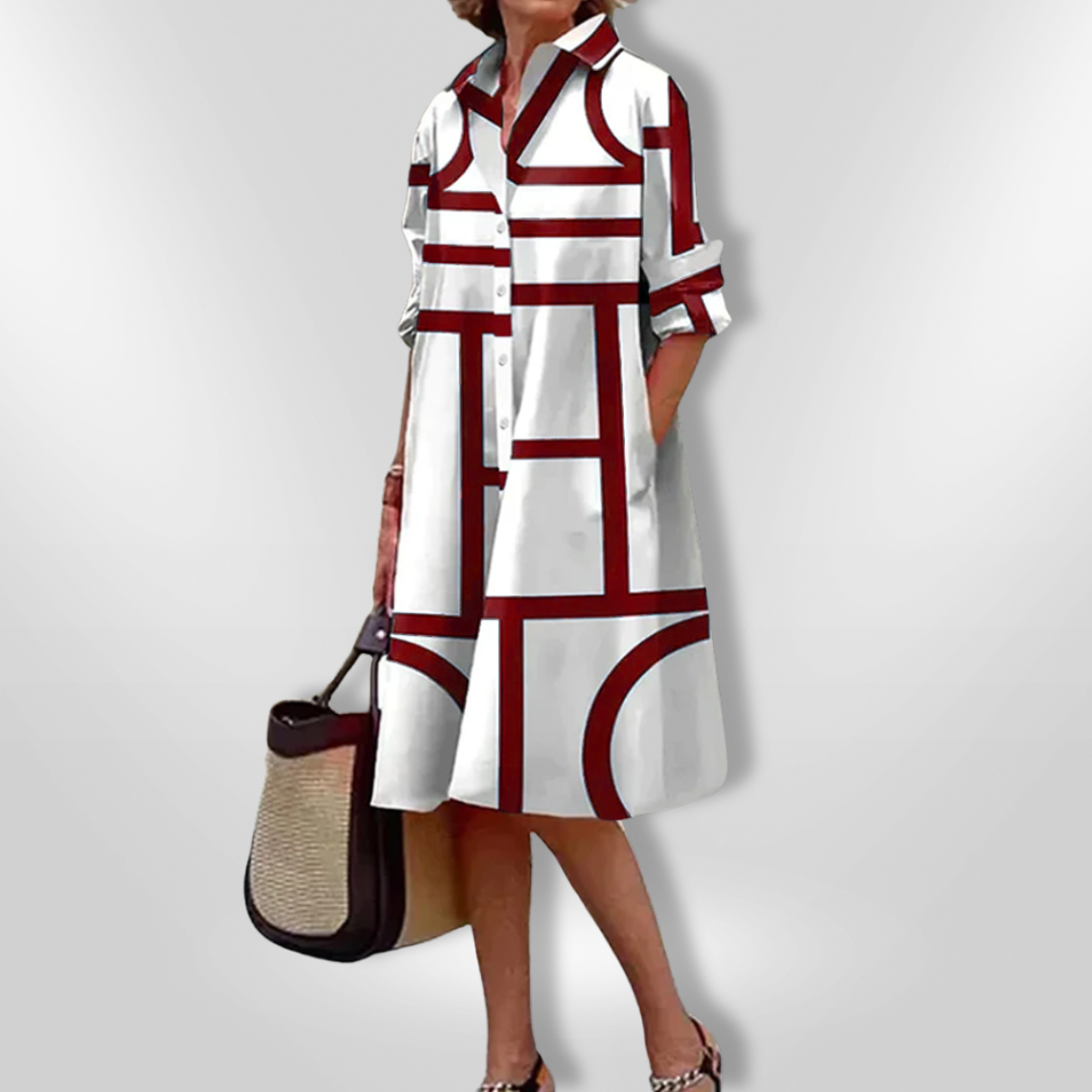 Bold Geometric Midi Dress