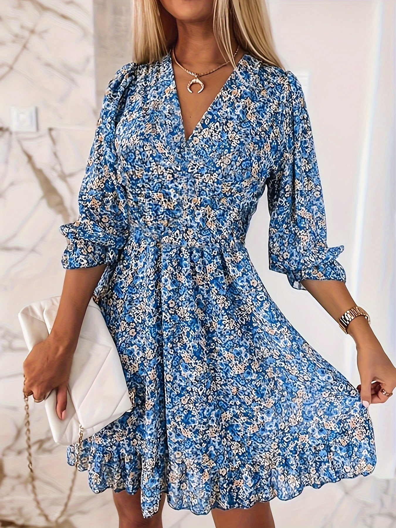 Floral Ruffle Mini Dress