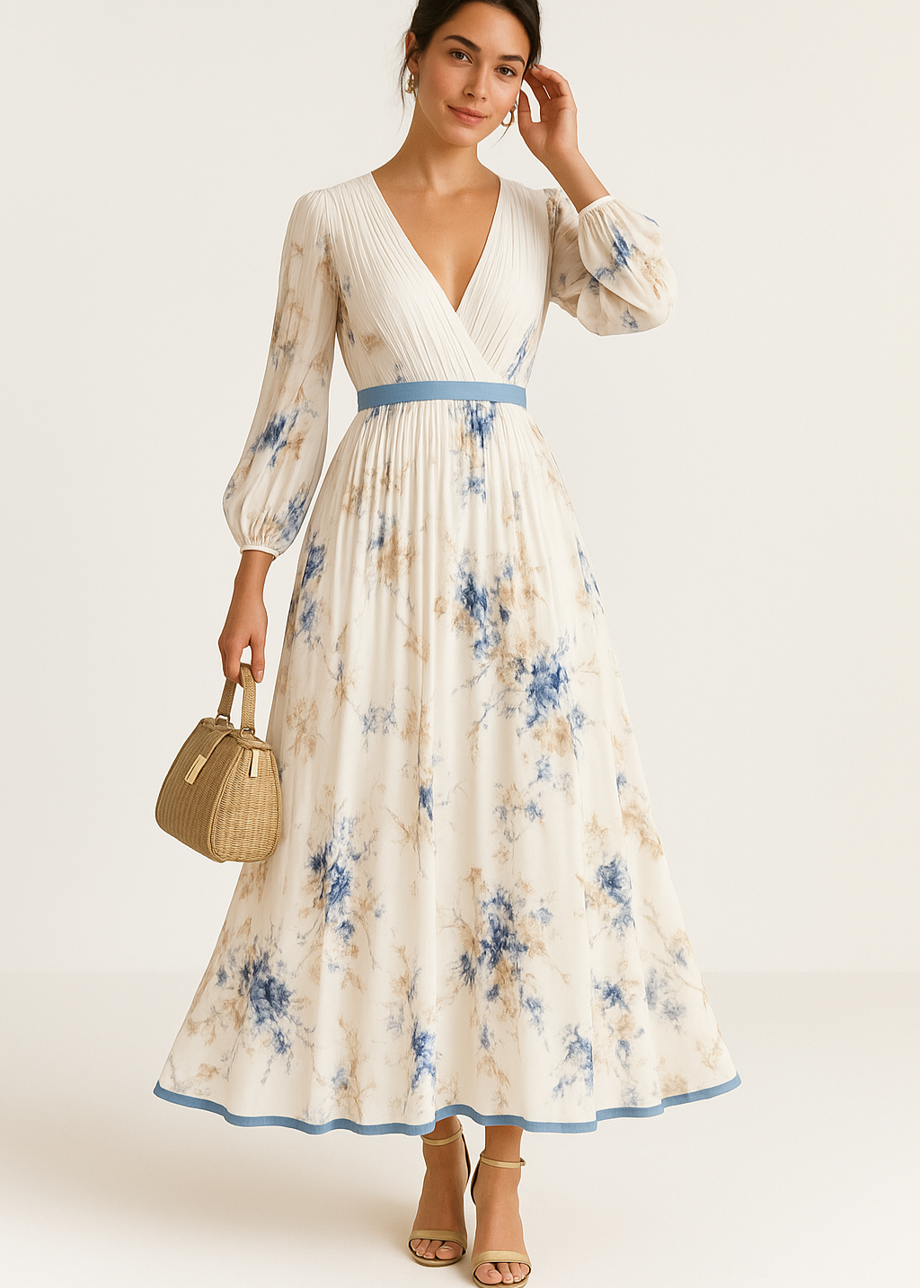 Timeless Pleated Floral Maxi Dress