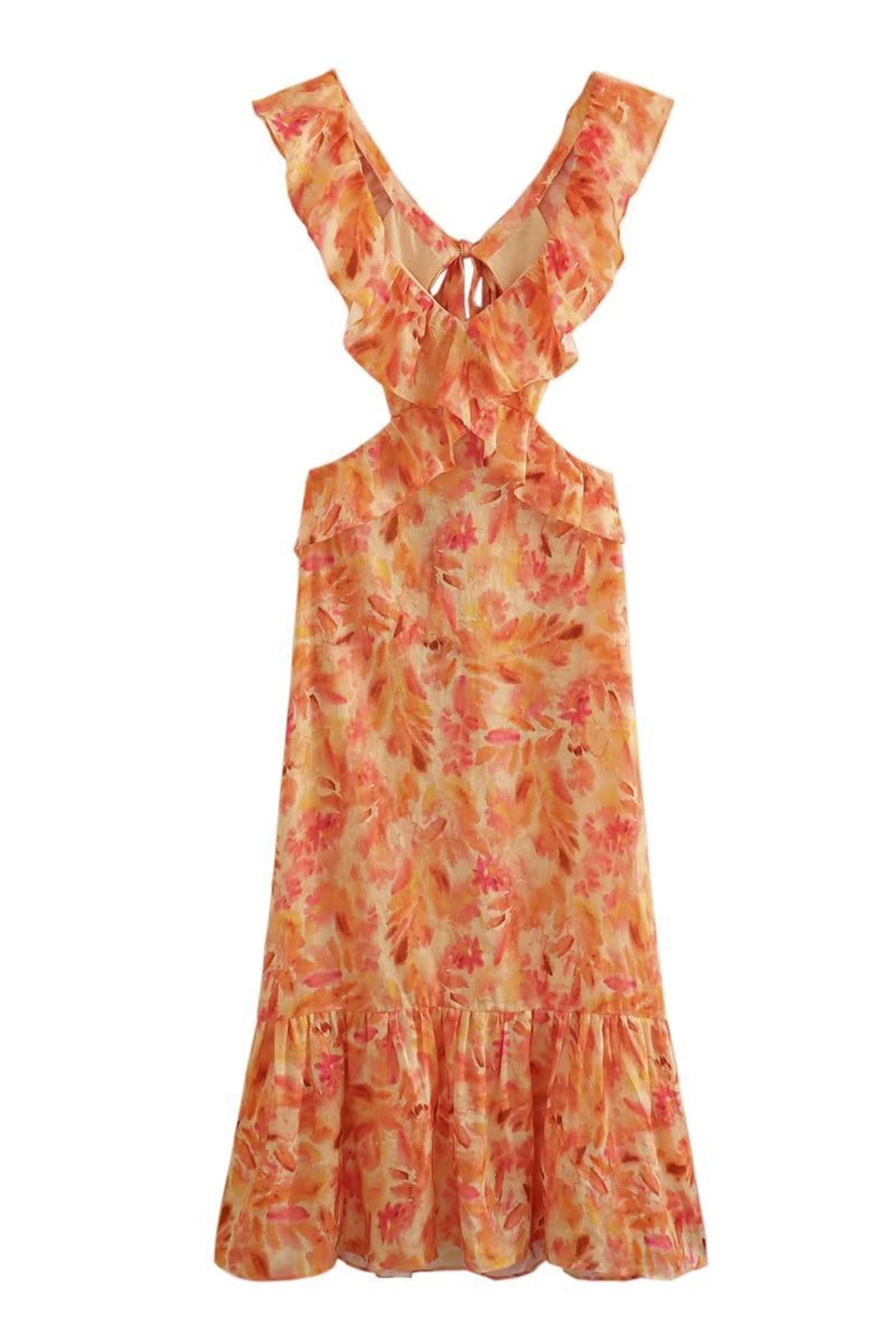 Floral Ruffle Midi Dress