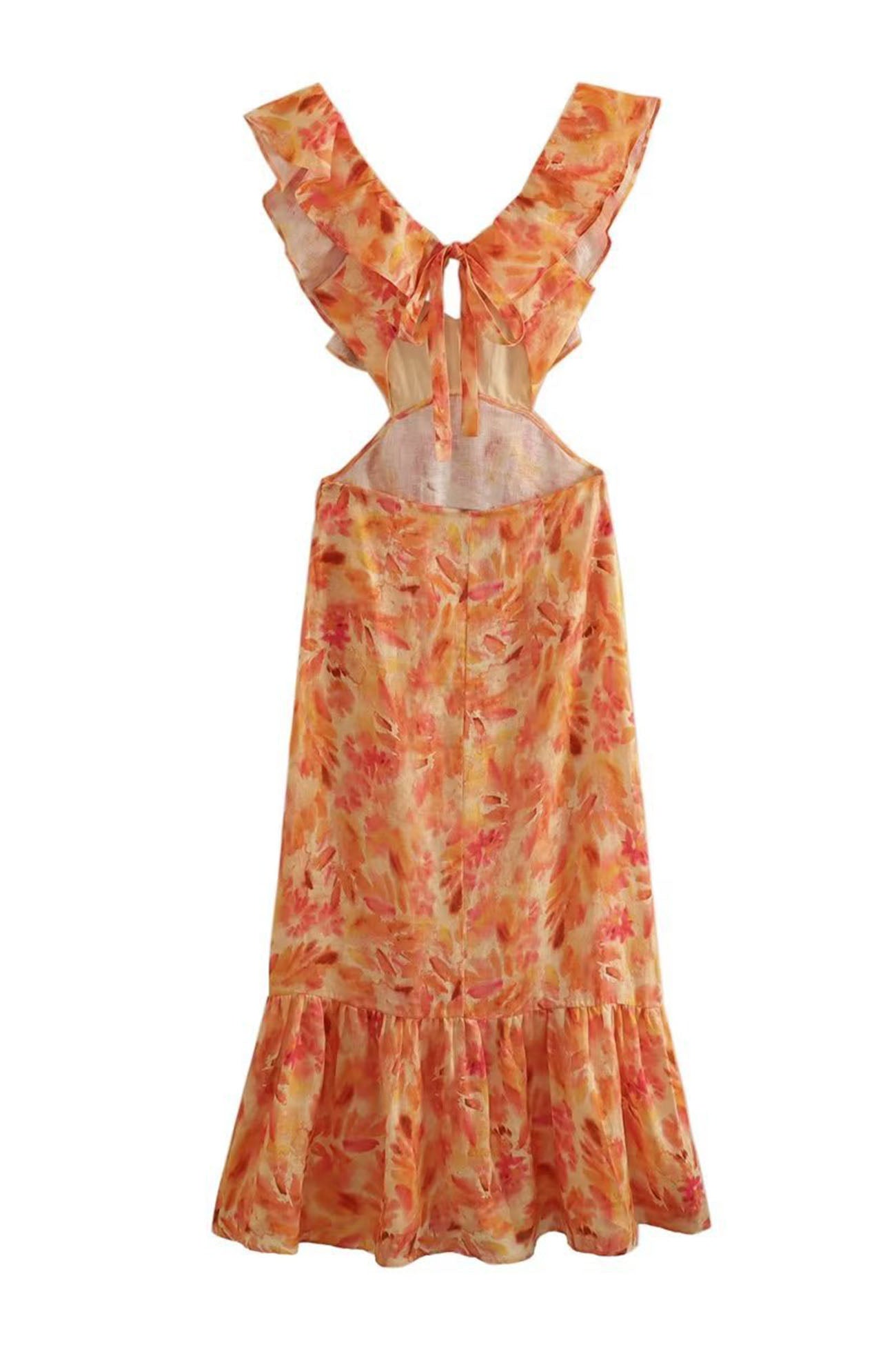 Floral Ruffle Midi Dress