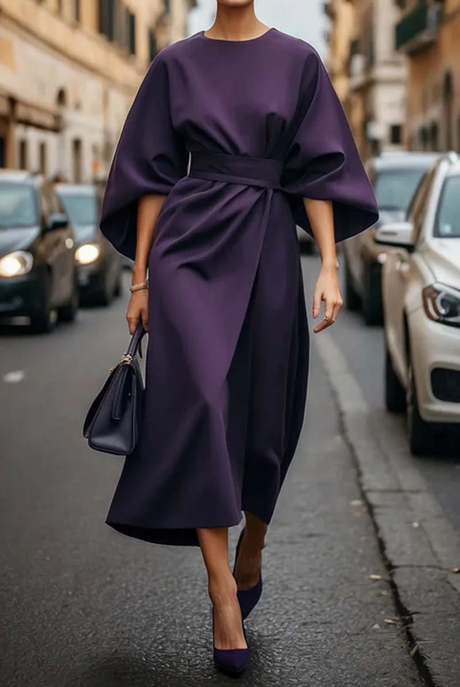 Elegant Lantern Sleeve Dress