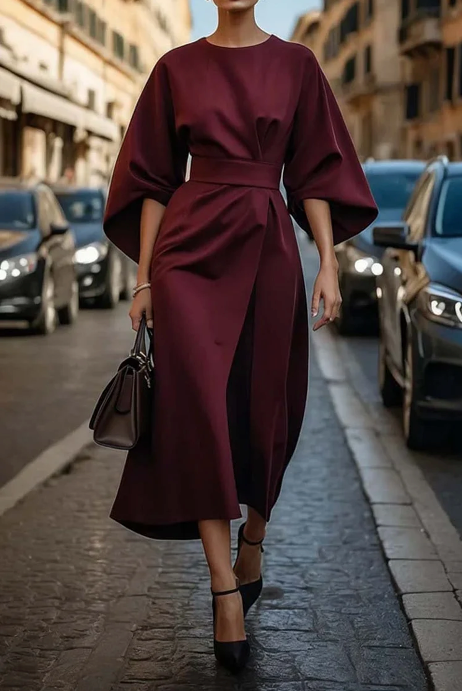 Elegant Lantern Sleeve Dress