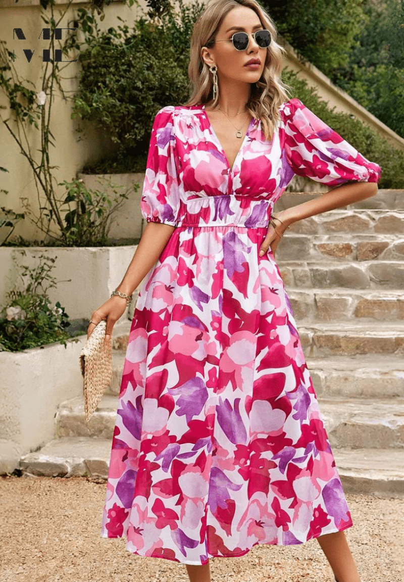 Lorenza – Elegant Spring Midi Dres