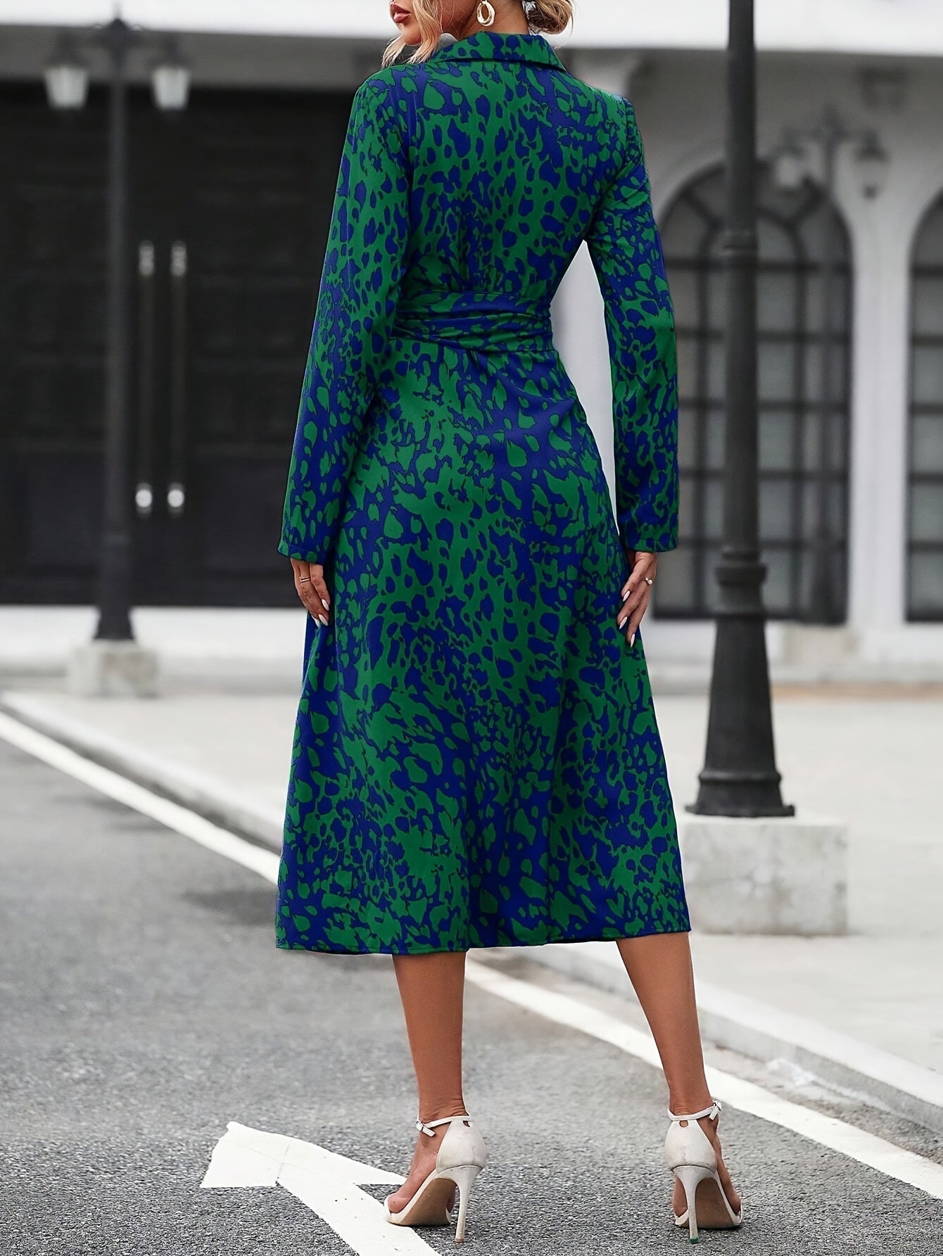 Geometric Print Shirt Dress