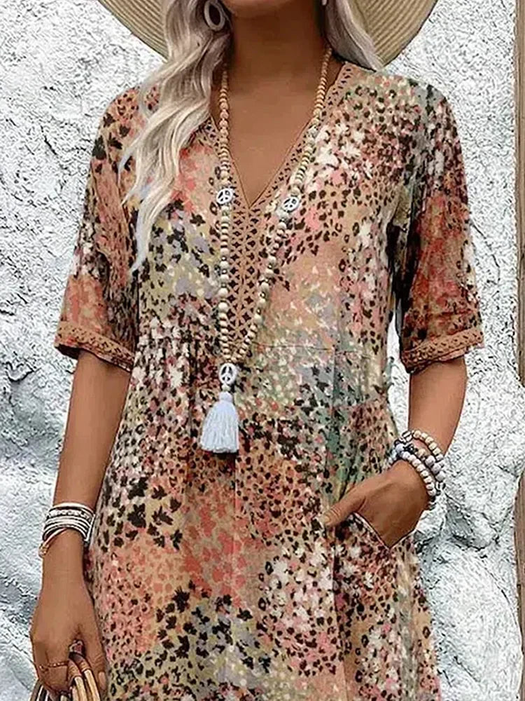 Rose - Vibrant Mid Length Dress
