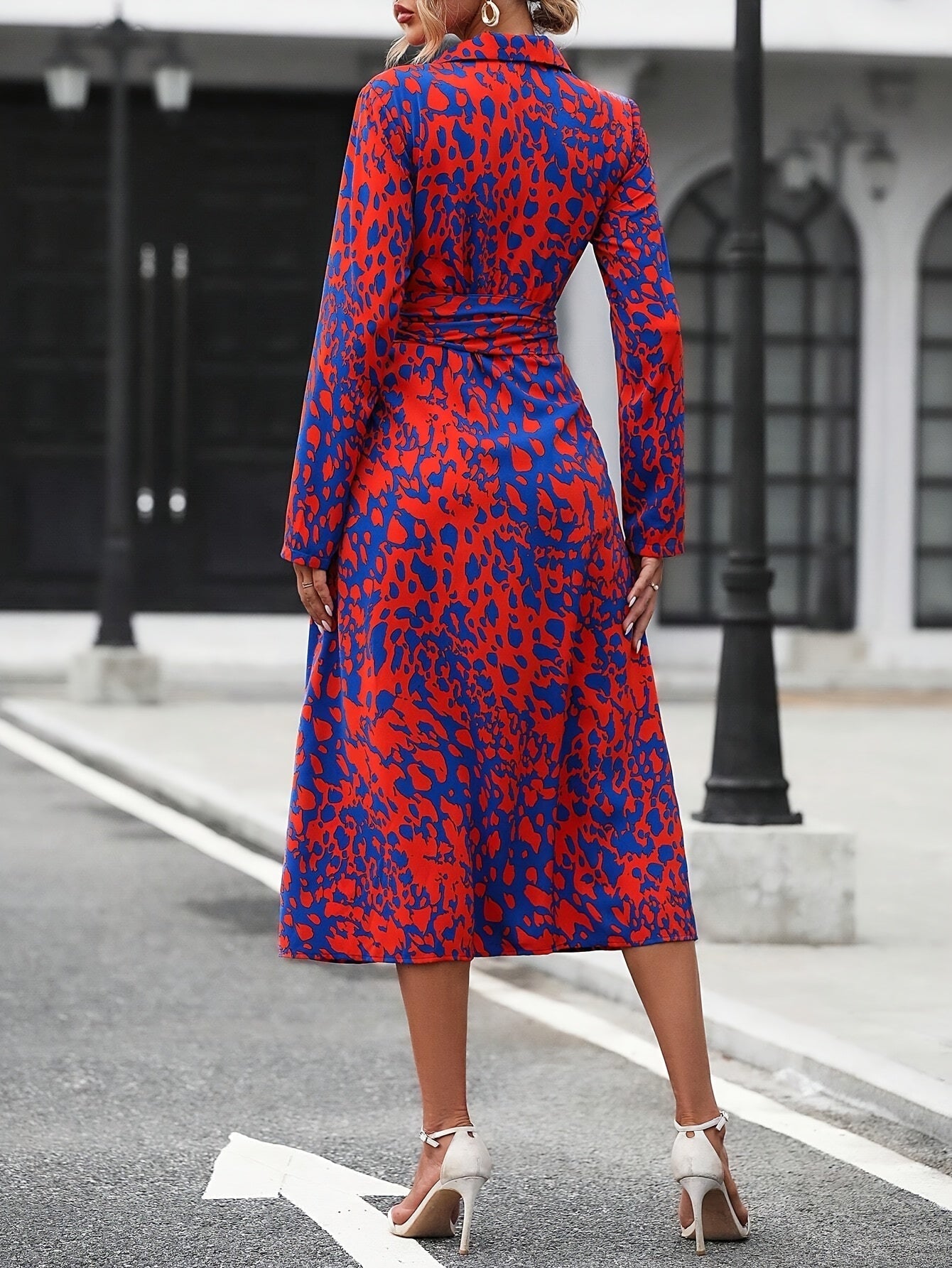 Geometric Print Shirt Dress