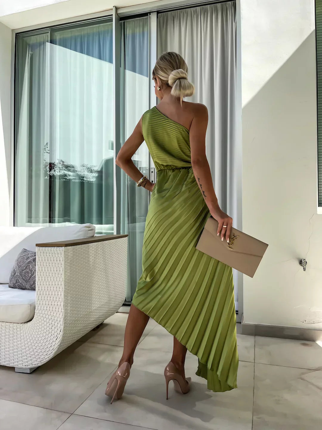 Floral One-Shoulder Maxi Dress