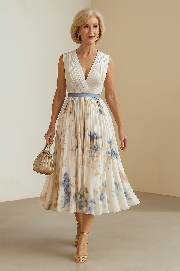 Timeless Pleated Floral Maxi Dress