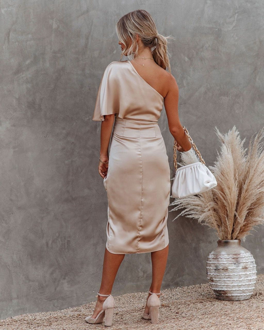 Elegant Satin Midi Dress