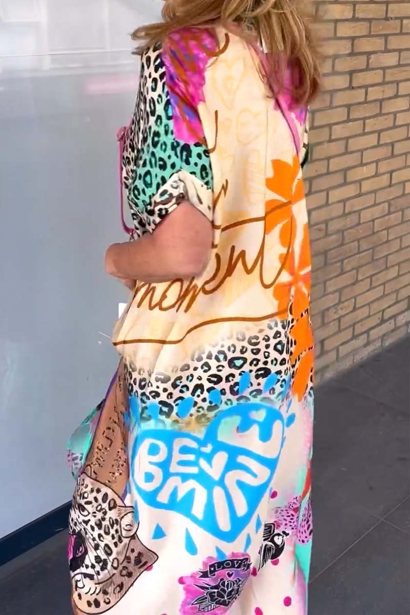Relaxed Leopard Print Midi Dress