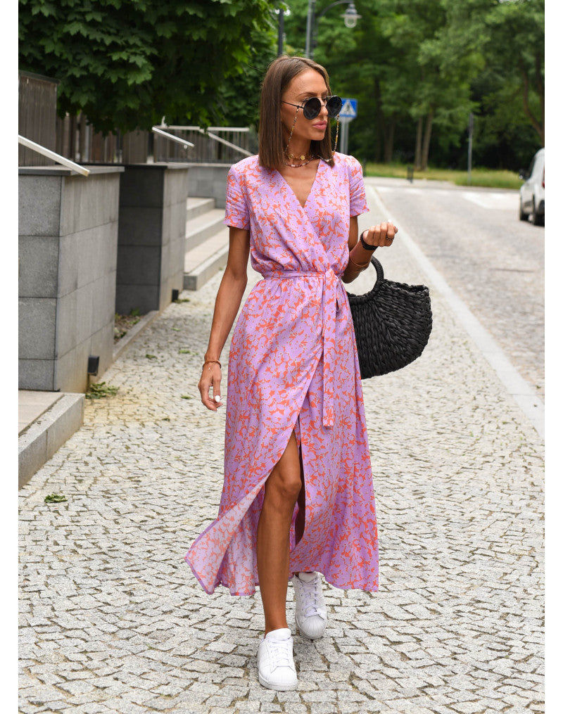 Stylish V-Neck Floral Dress