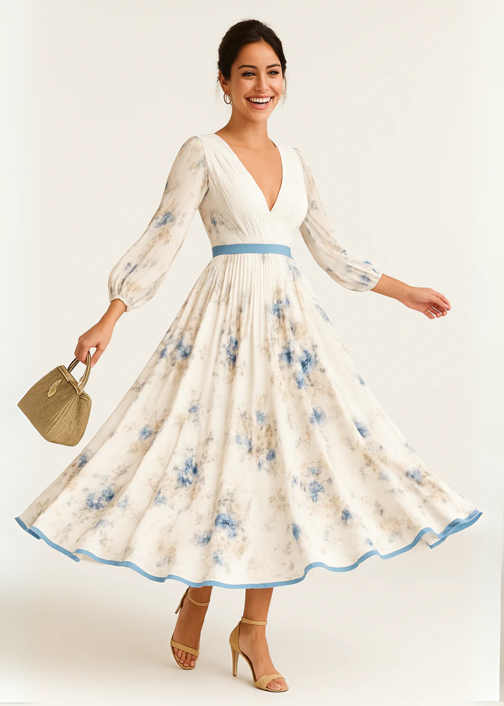 Timeless Pleated Floral Maxi Dress